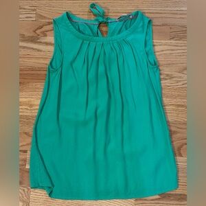 Boden Minty Green Sleeveless Pleated Tie-Back Blouse Size 6